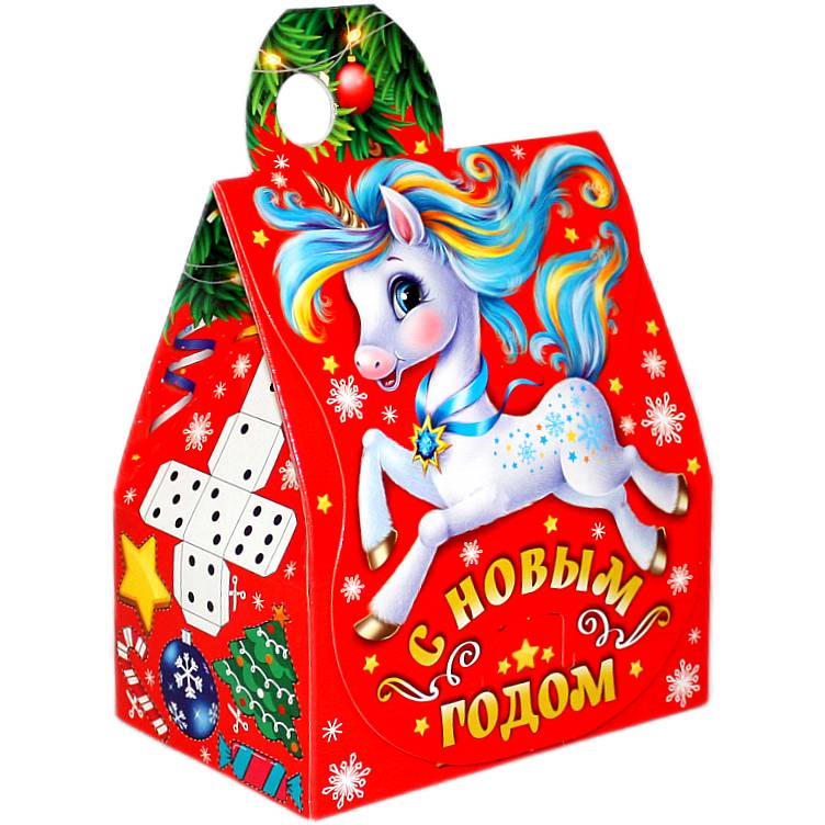 Сладкий подарок на Новый Год в картонной упаковке весом 400 грамм