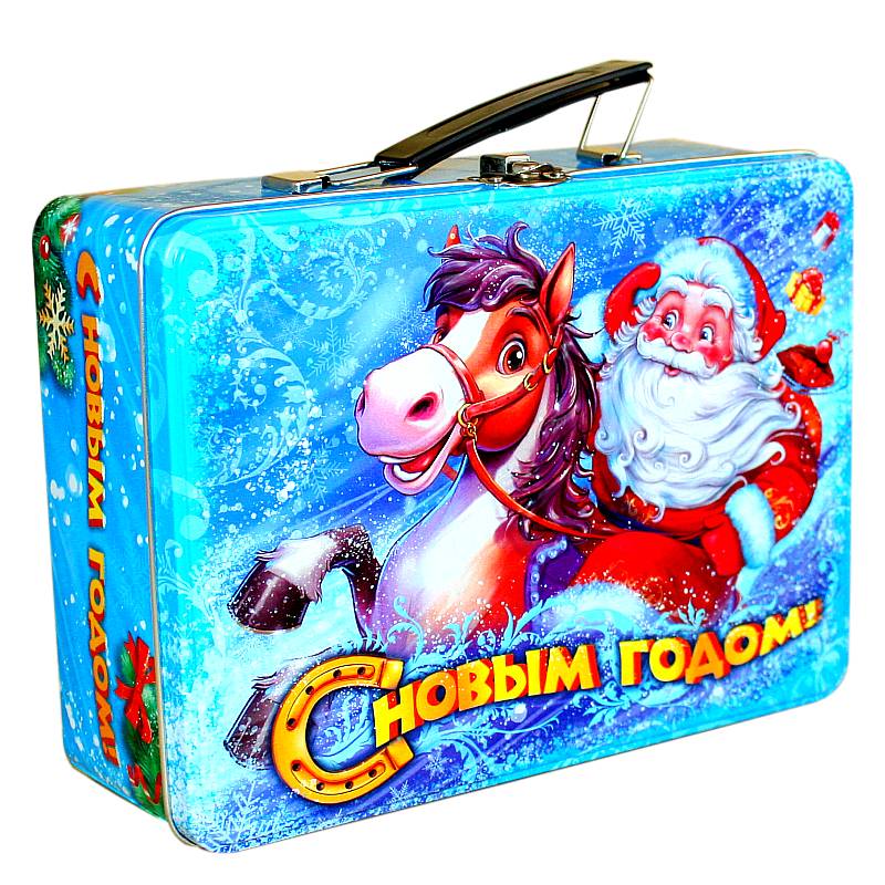 Детский подарок на Новый Год в жестяной упаковке весом 900 грамм